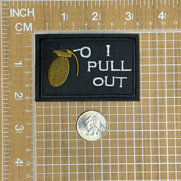 I Pull Out Grenade Embroidered Patch Military Tactical Biker - Picture 2 of 2